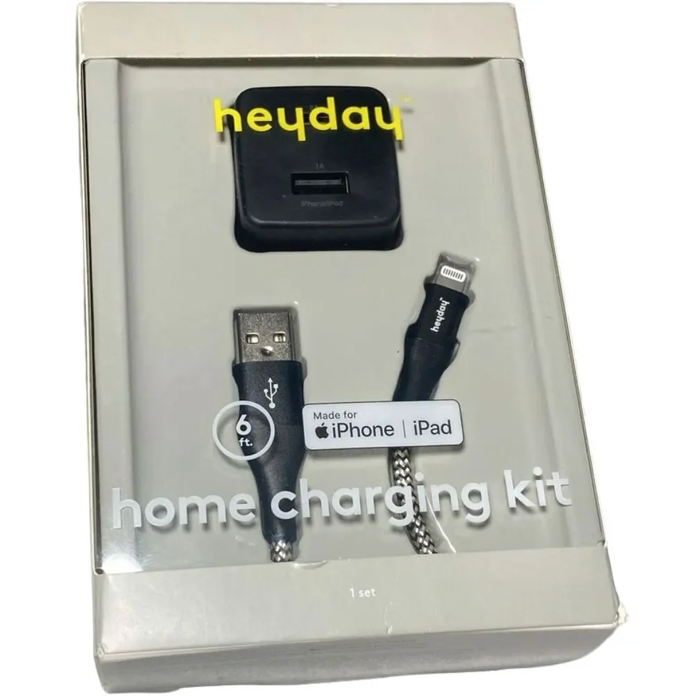 2-Port Wall Charger USB-C 15W & USB-A + 6ft Lightning Cable heyday MFi Certified